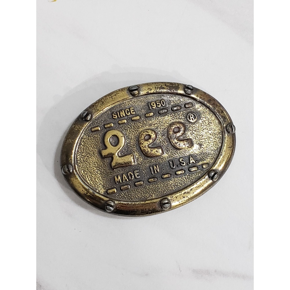 LEE SINCE‎ 1950 MADE IN U.S.A. belt Buckle Lee N.Y.C. USA Vintage brass oval